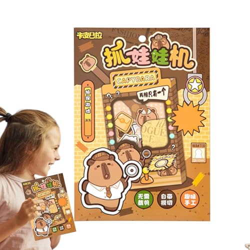 Pruojhw Klauenmaschine für Kinder, Capybara-Klauenmaschine - Handgefertigte Capybara Arcade-Spielmaschine | Papierkrallenmaschine, Drehmaschinenspielzeug, Spielzeug für den Innenbereich von Pruojhw