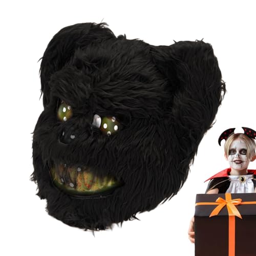 Pruojhw Kopf Bär Cosplay Kostüm, Plüschhase Kopfbedeckung - Bloody Mouth Bunny Gesichtsbedeckung - Elastisches Cosplay-Kostüm für Geburtstagsfeier, Halloween, Weihnachten von Pruojhw