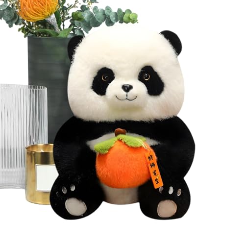 Pruojhw Panda-Plüschtiere, Panda-Stoffpuppe | Stofftierspielzeug - Kuscheliges Tier-Trösterspielzeug, hübsche Zoo-Kinderzimmer-Plüschtiere mit Kaki für den Feiertagsgeburtstag von Pruojhw