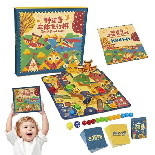 Pruojhw Party-Brettspiel, Kinderspielzeug-Brettspiele | Lustiges 3D-Flugzeugschach-Flugkontrolleur-Brettspiel | Klassisches Strategie-Familienspiel, Kinder-Puzzle-Schach für, Mädchen, Teenager, von Pruojhw