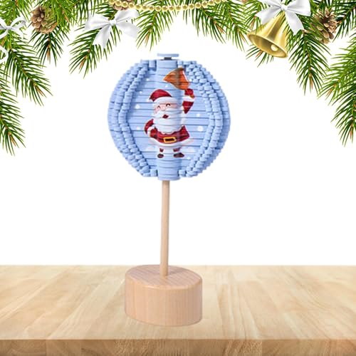 Pruojhw Rotierender Lollipop, Spin Lollipop Zappelspielzeug - Hölzerner Spirallutscher mit Weihnachtsmuster - Zappelspielzeug aus Holz, rotierender Spiralbaum, doppelseitig für Arbeitszimmer, von Pruojhw