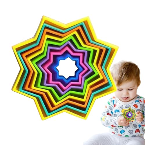 Pruojhw Sechseckiges Zappelspielzeug, 3D-Stern-Zappelspielzeug, 3D Fidget Star Fingerspitzenspielzeug, Pädagogisches Stern-Fidget-Spiralspielzeug, tragbare sechseckige sensorische Würfel zur von Pruojhw