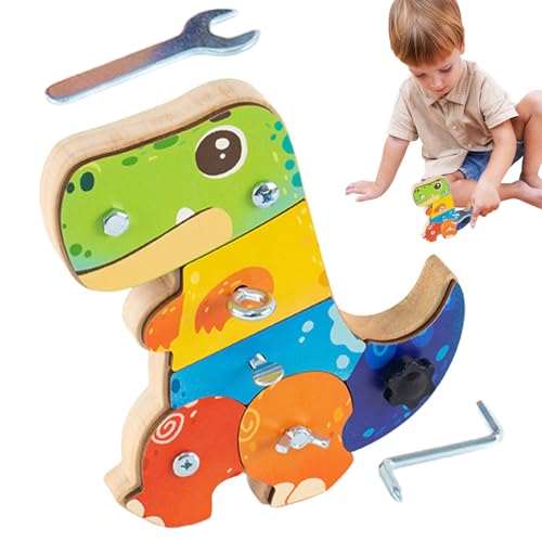 Pruojhw Sensorische Tafel, Dinosauriertafel | Dinosaurier-Schraubenspielzeug aus Holz | vielseitiges niedliches Schraubspielzeug, buntes Lernspielzeug für die Hand-Augen-Koordination Pruojhw Sensorische Tafel, Dinosauriertafel | Dinosaurier-Schraubenspielzeug aus Holz | vielseitiges niedliches Schraubspielzeug, buntes Lernspielzeug für die Hand-Augen-Koordination von Pruojhw