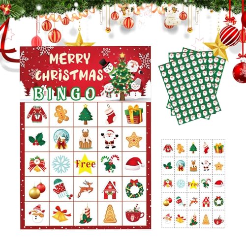 Pruojhw Weihnachtsspielkarten, Weihnachtskartenspiel, Interaktive Weihnachtsbrettspiel-Papierkarten, Schul- und Heimgruppenaktivität. Spielen Sie saisonale Freundesaktivitäten für Dating und von Pruojhw