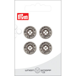 Prym Antiker Knopf Silber 16mm - 4 Stück von Prym