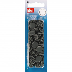 Prym Color Snaps Druckknöpfe Kunststoff Rund Dunkelgrau 12,4mm - 30 St von Prym