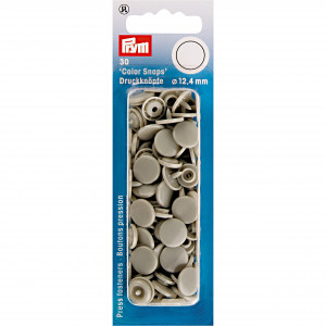 Prym Color Snaps Druckknöpfe Kunststoff Rund Grau 12,4mm - 30 Stk von Prym