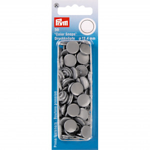 Prym Color Snaps Druckknöpfe Kunststoff Rund Silbergrau 12,4mm - 30 St von Prym