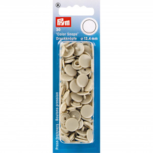 Prym Color Snaps Druckknöpfe Kunststoff Rund Beige 12,4mm - 30 Stk von Prym