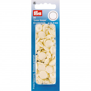 Prym Color Snaps Druckknöpfe Kunststoff Rund Creme 12,4mm - 30 Stk von Prym