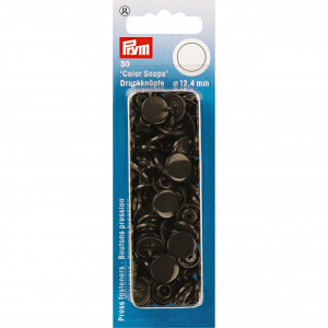 Prym Color Snaps Druckknöpfe Kunststoff Rund Dunkelbraun 12,4mm - 30 S von Prym