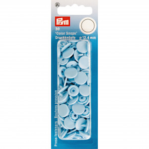 Prym Color Snaps Druckknöpfe Kunststoff Rund Hellblau 12,4mm - 30 Stk von Prym