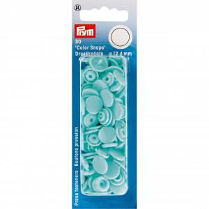 Prym Color Snaps Druckknöpfe Kunststoff Rund Hell Türkis 12,4mm - 30 S von Prym