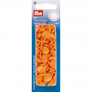 Prym Color Snaps Druckknöpfe Kunststoff Rund Orange 12,4mm - 30 Stk von Prym