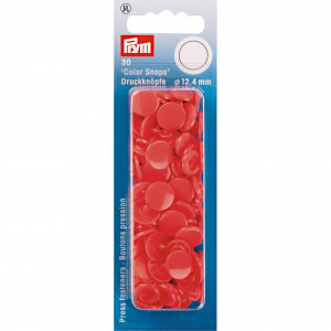 Prym Color Snaps Druckknöpfe Kunststoff Rund Rot 12,4mm - 30 Stk von Prym