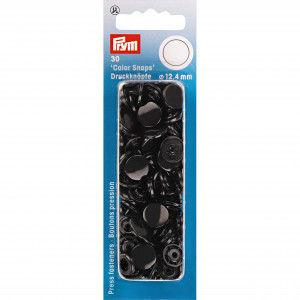 Prym Color Snaps Druckknöpfe Kunststoff Rund Schwarz 12,4mm - 30 Stk von Prym