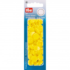 Prym Color Snaps Druckknöpfe Kunststoff Rund Kräftig Gelb 12,4mm - 30 von Prym