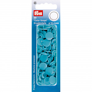 Prym Color Snaps Druckknöpfe Kunststoff Rund Türkis 12,4mm - 30 Stk von Prym