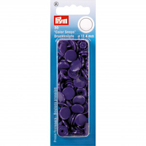 Prym Color Snaps Druckknöpfe Kunststoff Rund Violett 12,4mm - 30 Stk von Prym