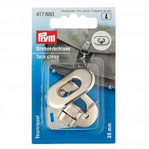 Prym Drehververschluss/Taschenverschluss Soft Stahl Silber 35x20mm - 1 von Prym