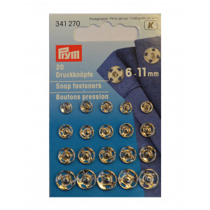 Prym Druckknöpfe Silber 6-11mm 20 Stk von Prym