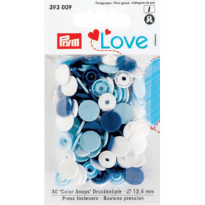 Prym Color Snaps Druckknöpfe Kunststoff Rund 12,4mm versch. Blau - 30 von Prym