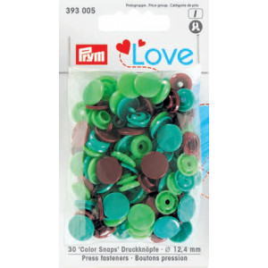 Prym Color Snaps Druckknöpfe Kunststoff Rund 12,4mm versch. Grün/Braun von Prym