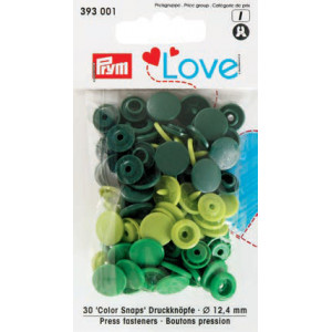 Prym Color Snaps Druckknöpfe Kunststoff Rund 12,4mm versch. Grün - 30 von Prym