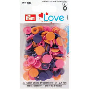 Prym Color Snaps Druckknöpfe Kunststoff Rund 12,4mm versch. Orange/Pin von Prym