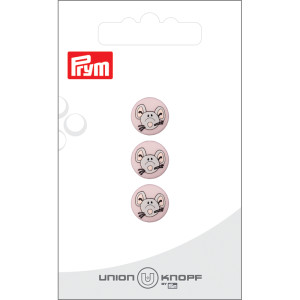 Prym Kunststoffknopf Rosa Maus 12mm - 3 Stück von Prym