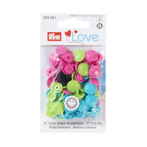 Prym Love Color Snaps Druckknöpfe Plastik Blume 13,6mm Versch. Pink/Gr von Prym