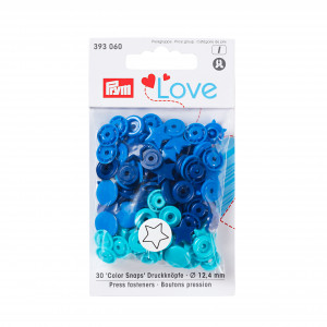 Prym Love Color Snaps Druckknöpfe Plastik Stern 12,4mm Versch. Blautön von Prym