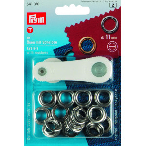 Prym Schnürsenkel / Segel Ringe Silber 11mm - 15 Stück von Prym