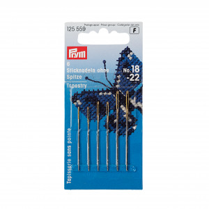 Prym Chenille-Nadeln ohne Spitze Stahl Silber 0,90x40mm Gr. 22 - 6 Stk von Prym