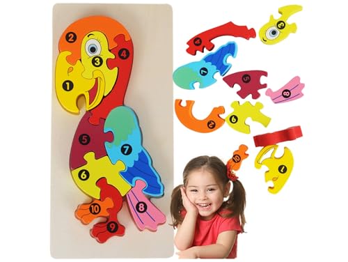 Holzpuzzle für Kleinkinder von 1-3 Jahren, Montessori-Spielzeug für Kinder ab 2 Jahren Papagei, lernendes pädagogisches Holzpuzzle-Spielzeug, Geschenk für 1 2 3 jährige Jungen und Mädchen von Przydasie