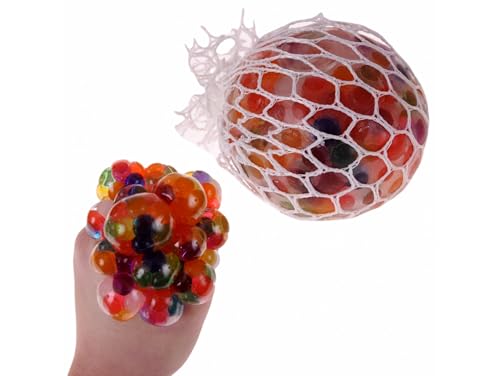 Przydasie Bunter Anti-Stress-Ball für Kinder ab 3 Jahren – Gummiball mit Gel und Netz, fördert Motorik und Rehabilitation, ideal zur Stressbewältigung und sensorischen Entwicklung von Przydasie