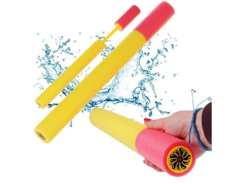 Przydasie Leichte und sichere Wasserpistole aus Schaumstoff – Perfekt für heiße Tage. Einfach zu bedienen, schnelles Nachfüllen, fördert Entwicklung. Ideal für Kinder ab 3 Jahren. Länge: 50 cm. Gelb von Przydasie