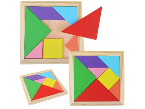 Przydasie Tangram-Puzzle aus Holz – traditionelles chinesisches Legespiel, 7 geometrische Formen, fördert Kreativität, Gedächtnis und logisches Denken, ideal für Kinder ab 3 Jahren von Przydasie