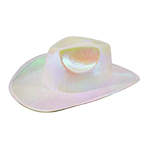 Psdiyiyf Cowgirl Hut Kostüm Karneval Kopfschmuck,Disco Prom Cowboy Hut,Spiel Kostüm,Junggesellenabschiede,Damen/Herren Western Hut (A-Pearl Beige, 均码) von Psdiyiyf