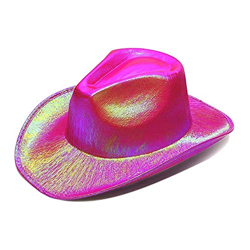 Psdiyiyf Cowgirl Hut Kostüm Karneval Kopfschmuck,Disco Prom Cowboy Hut,Spiel Kostüm,Junggesellenabschiede,Damen/Herren Western Hut (A-Pearlescent Dark Powder, 均码) von Psdiyiyf