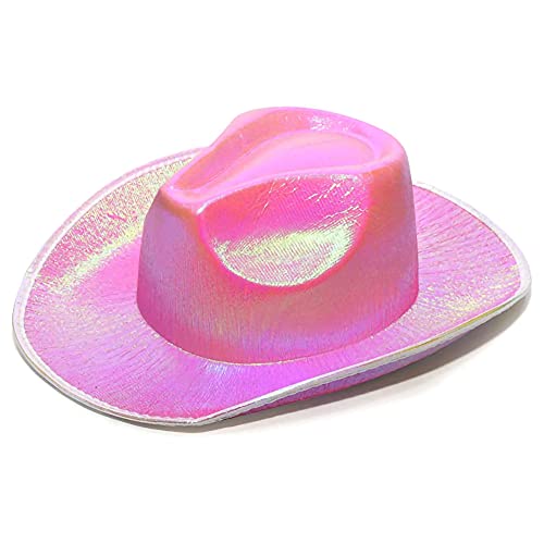 Psdiyiyf Cowgirl Hut Kostüm Karneval Kopfschmuck,Disco Prom Cowboy Hut,Spiel Kostüm,Junggesellenabschiede,Damen/Herren Western Hut (A-pearlized light powder, 均码) von Psdiyiyf