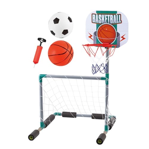 Basketballkorb, Fußballnetz, Außenpool, Außenpool, Fußballspiel mit Ball und Pumpe von Psdndeww