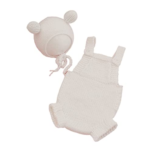 Foto-Requisiten für Babys, Jungen, Mädchen, Unisex, Strickoverall und Mütze, Fotokleidung, Kopfbedeckung, Foto-Kostüm, Neugeborenen-Outfit von Psdndeww