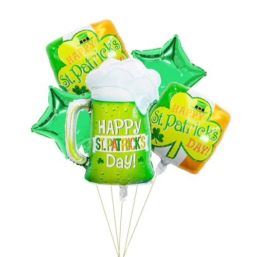 Irische Kleeblatt-Ballons, St. Patrick's Day, Kleeblatt-Luftballons, Weinbecher-Ballons, grüne Folienballons für St. Patricks Day Dekor von Psdndeww