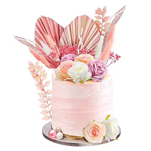 Künstliche Blume, Palmblatt, Cupcake-Topper, Happy Birthday, Dekorationen für Hochzeit, Babyparty, Partyzubehör, Kuchen von Psdndeww