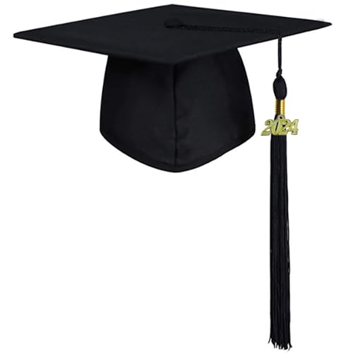 Psdndeww 2024 Akademische Mörtelbrett Bachelor Caps Graduation Kostüm Unisex Fransen Abschluss Hut für College Universität von Psdndeww