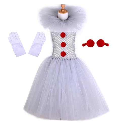 Psdndeww Clown Kostüm Set Gruselige Halloween Rollenspiele Cosplay Halloween Clown Kostüm Mädchen von Psdndeww