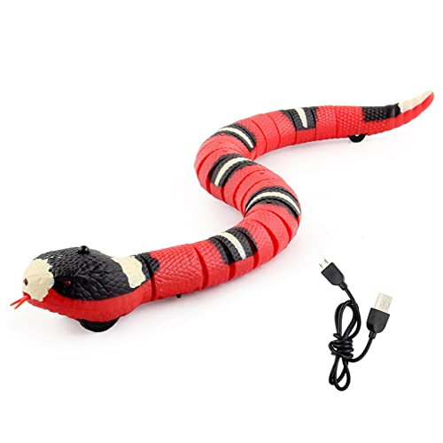 Psdndeww Elektrisches Schlangenspielzeug, USB-Aufladung, realistisches Sensing für Katze, interaktiv, Halloween, Trick-Streich-Requisiten von Psdndeww