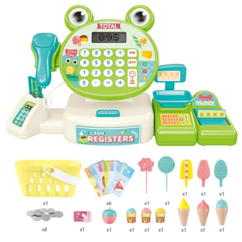 Psdndeww Fantasievolles Supermarkt Registrierkassen Spielzeugset Taschenrechner Spielnahrung Trainieren Hand Auge Koordination von Psdndeww