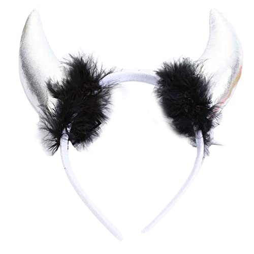 Psdndeww Halloween-Stirnband für Erwachsene, Teufelsochsen-Dekor, kurzer Horn, Haarreif, Cosplay-Kostüm, Maskerade, Party-Kopfschmuck von Psdndeww